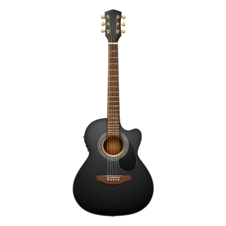 black acoustic guitar sticker
