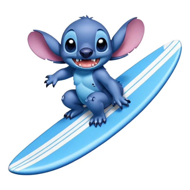 Disney’s Stitch surfing. sticker