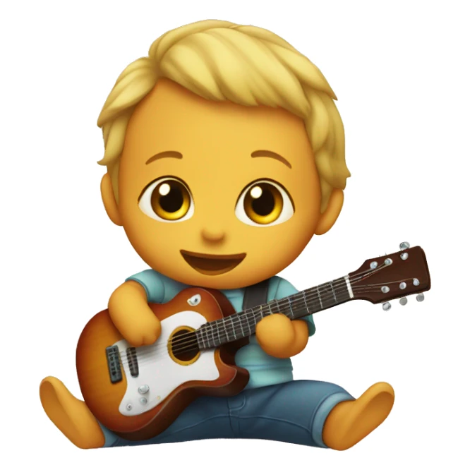Baby playing guitar sticker