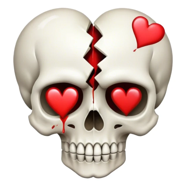 broken heart with a skull sticker