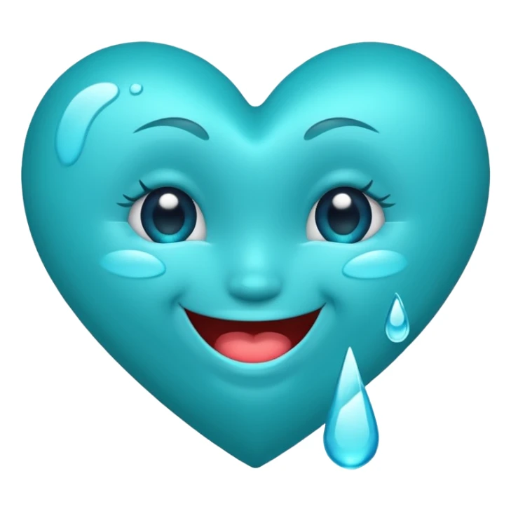 Teal heart laughing with tears sticker