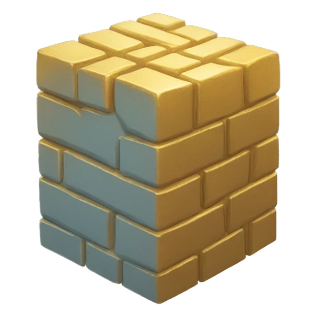 Golden brick block sticker
