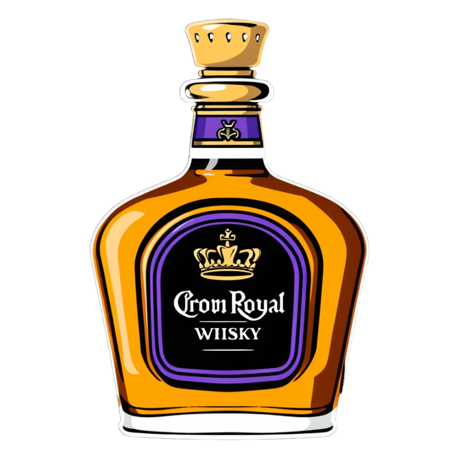 Crown Royal whisky bottle sticker