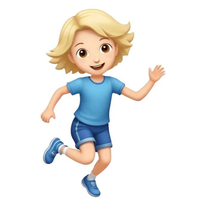 child skipping joyfully, cheerful and energetic sticker