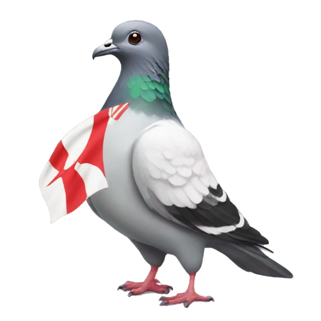 Pigeon with Japanese flag sticker