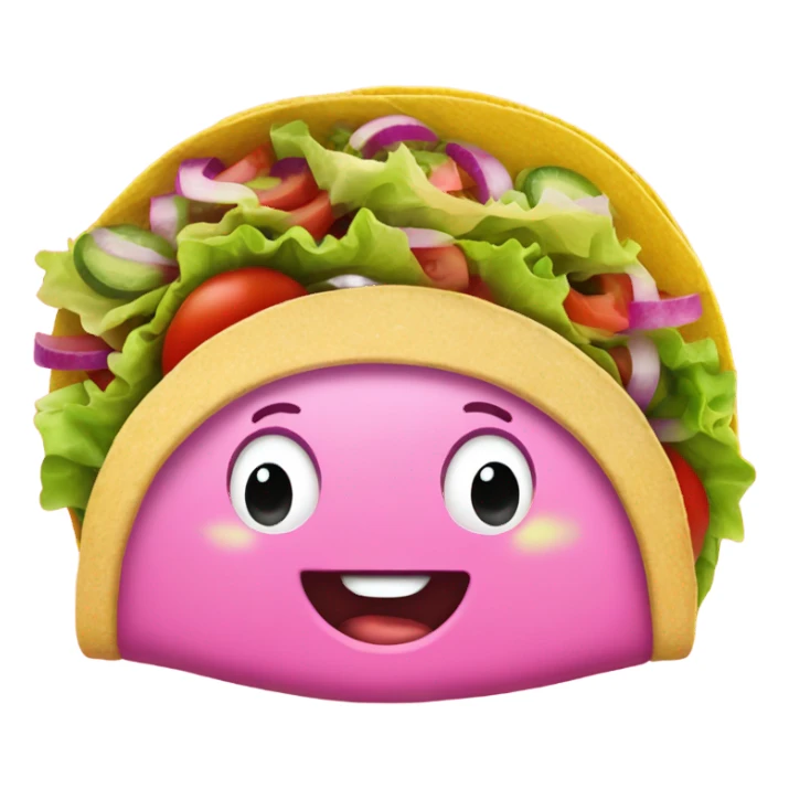A taco wrapped in pink  sticker