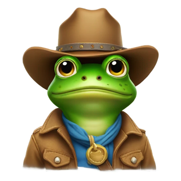 Frog in cowboy hat and chaps  sticker