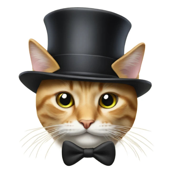 Cat with top hat and pipe sticker