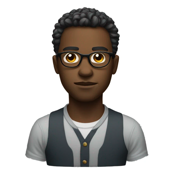 serious fair boy with glasses  sticker