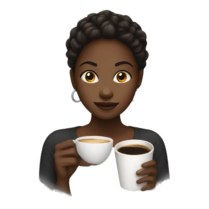 Black girl with coffee sticker