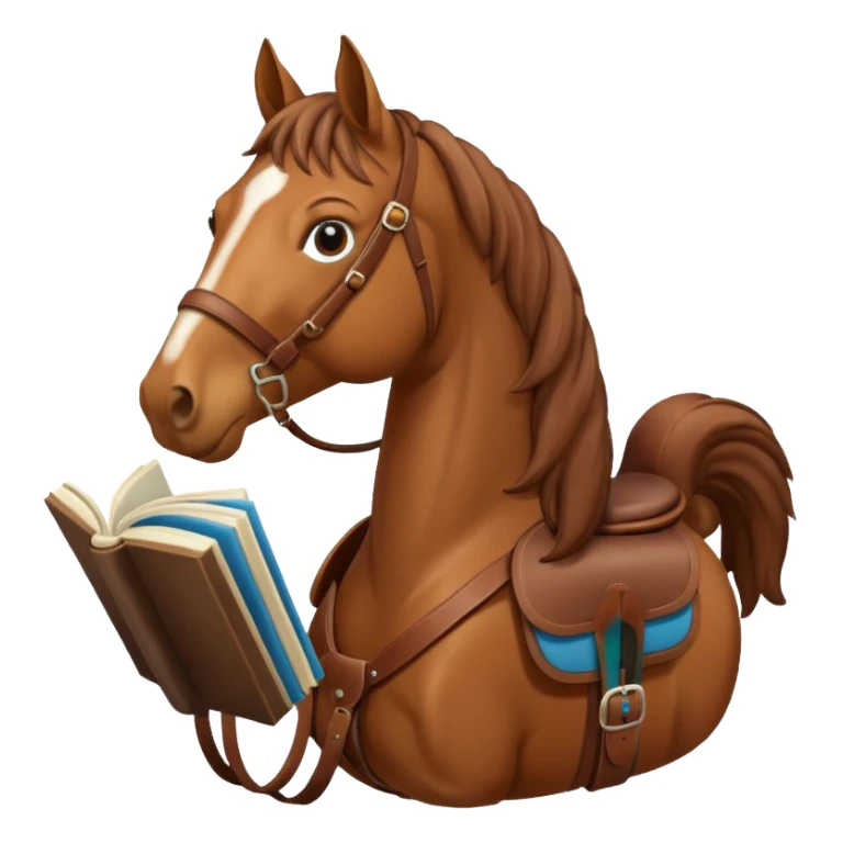 brown horse with book sticker