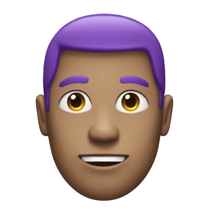 A human with his head looking like a thumb, and all in purple sticker