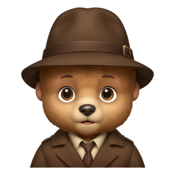 bear baby detective sticker