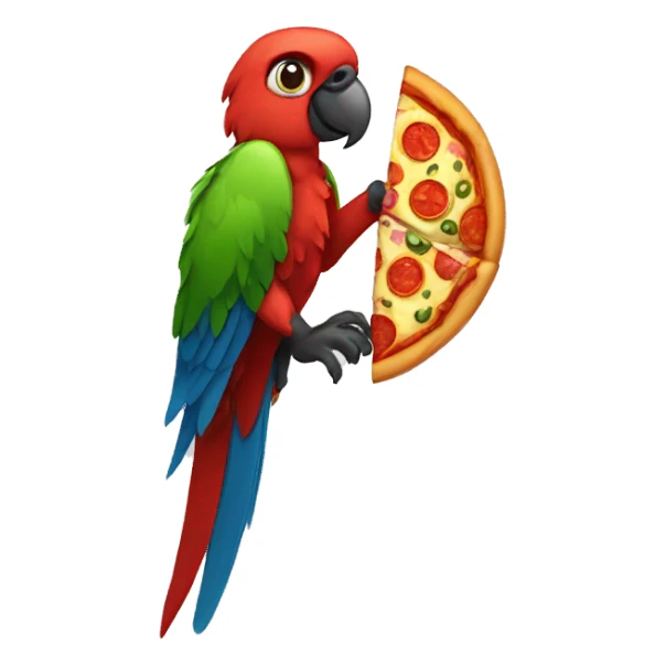 parrot hungry pizza sticker