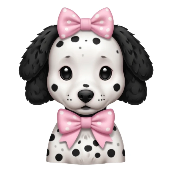 Dalmatian with a light pink bow sticker