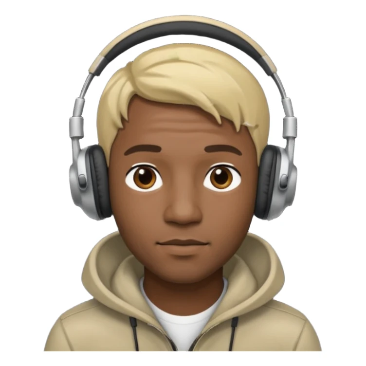 blonde black man wearing headphones sticker