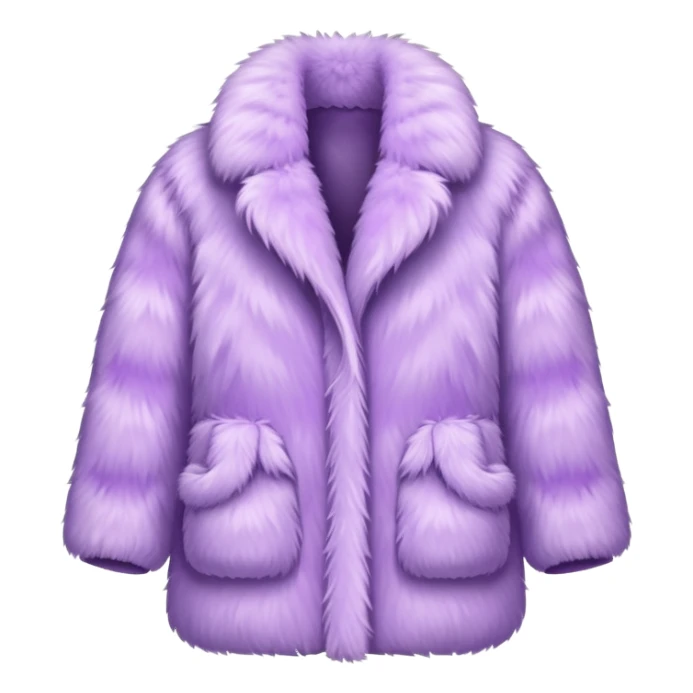super realistic light purple fur coat isolated sticker