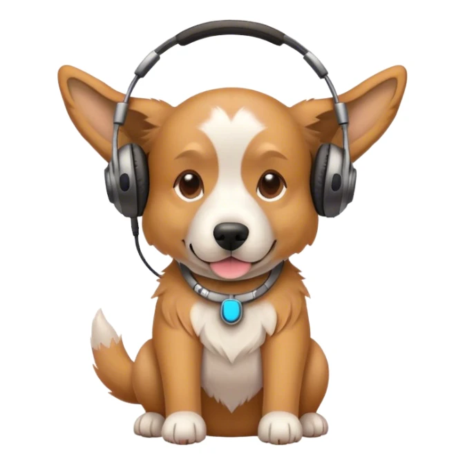 Dog wearing headphones sticker