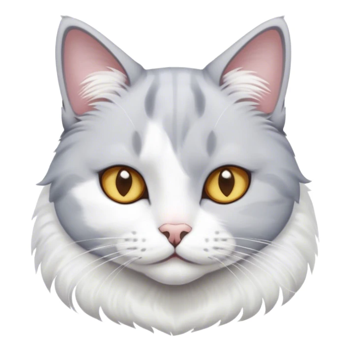 Grey White cat  sticker