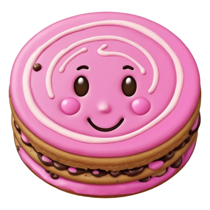 Heary cookie whit pink crema sticker