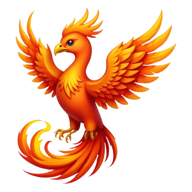 Нарисуй феникса, эмоджи должнен быть адаптивный, для телеграм sticker