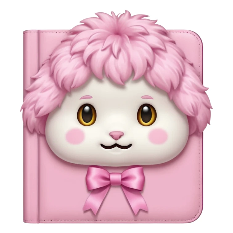 babypink fluffy diary sticker
