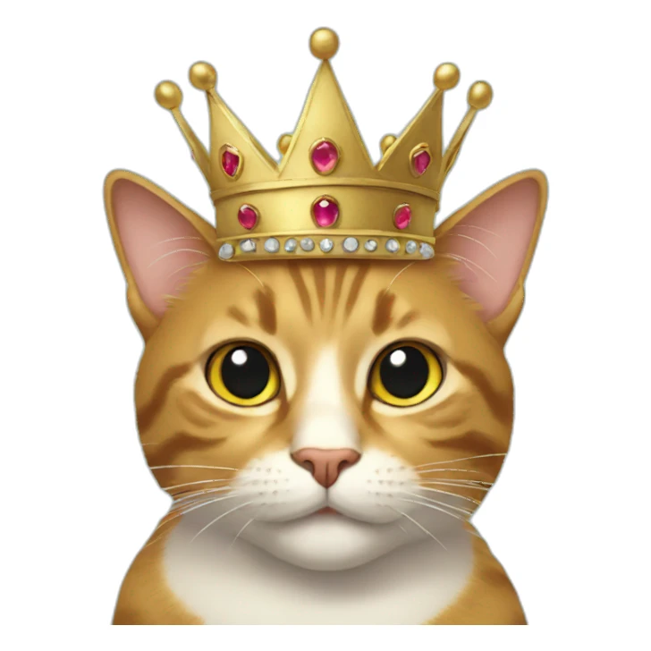 cat with a crown sticker