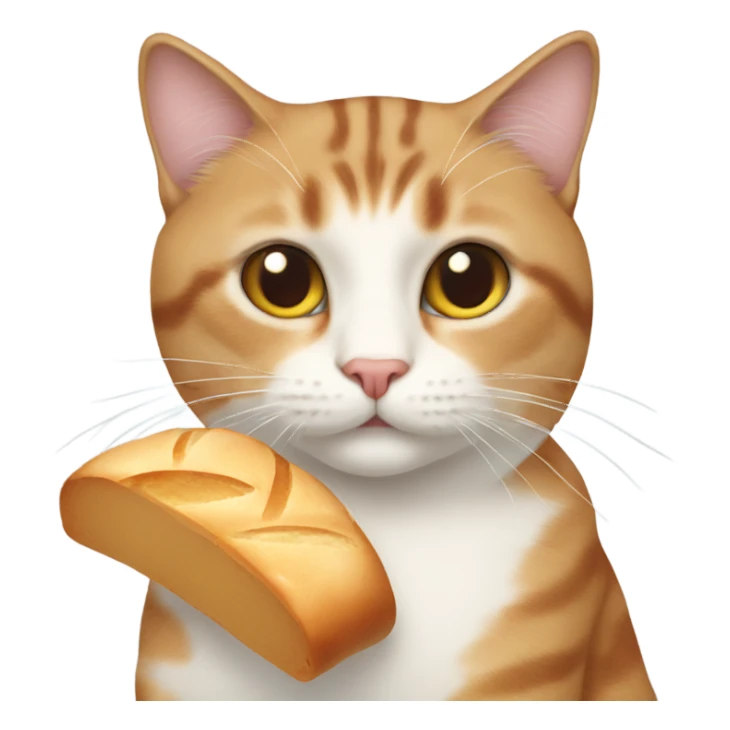 cat with bread sticker