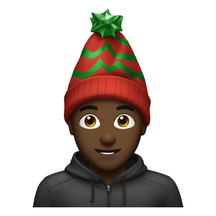 blackSpiderman With christmas hat sticker