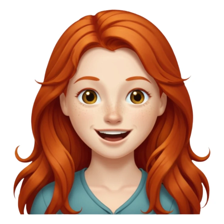 Excited long haired redhead winking sticker