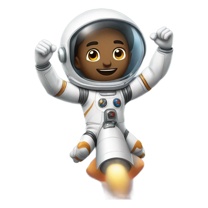 man flying on a rocket sticker