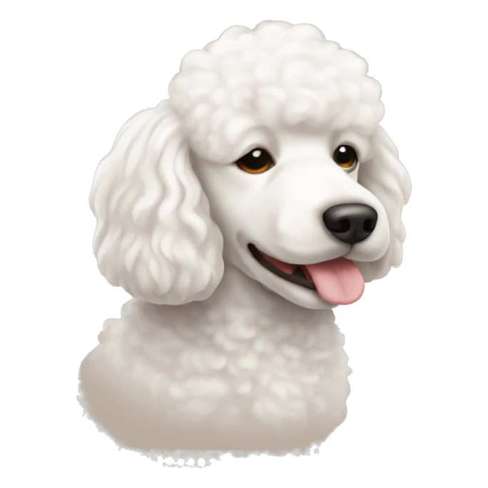 white poodle brown nose sleeping sticker
