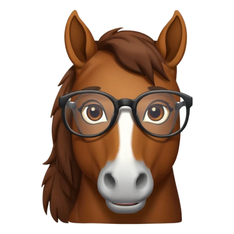 horse with glasses sticker