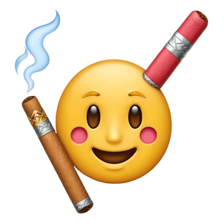 Pon este emoji  🫩 con un cigarro en la boca sticker