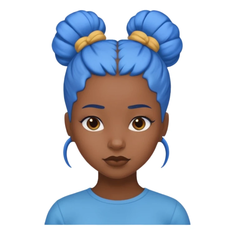 blue bun haired princess black girl sticker