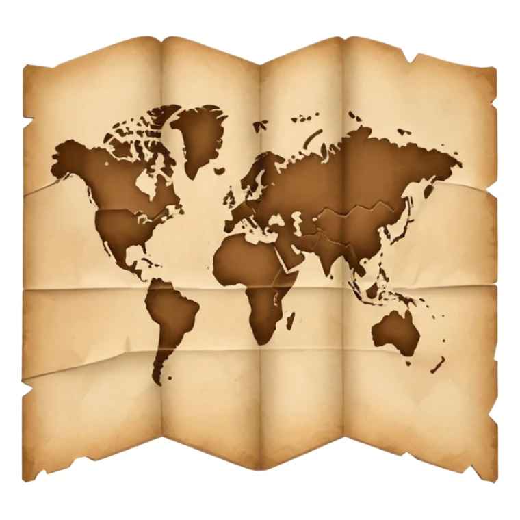 Folded paper map with creases.























 sticker