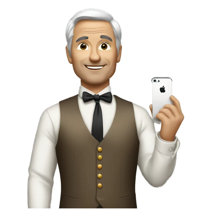 Rich men with iphone sticker