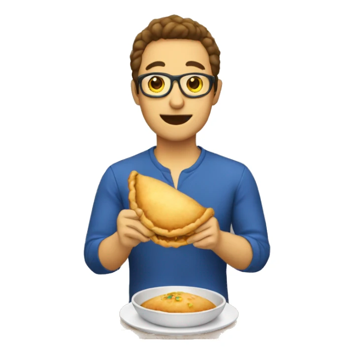 persona comiendo empanada sticker