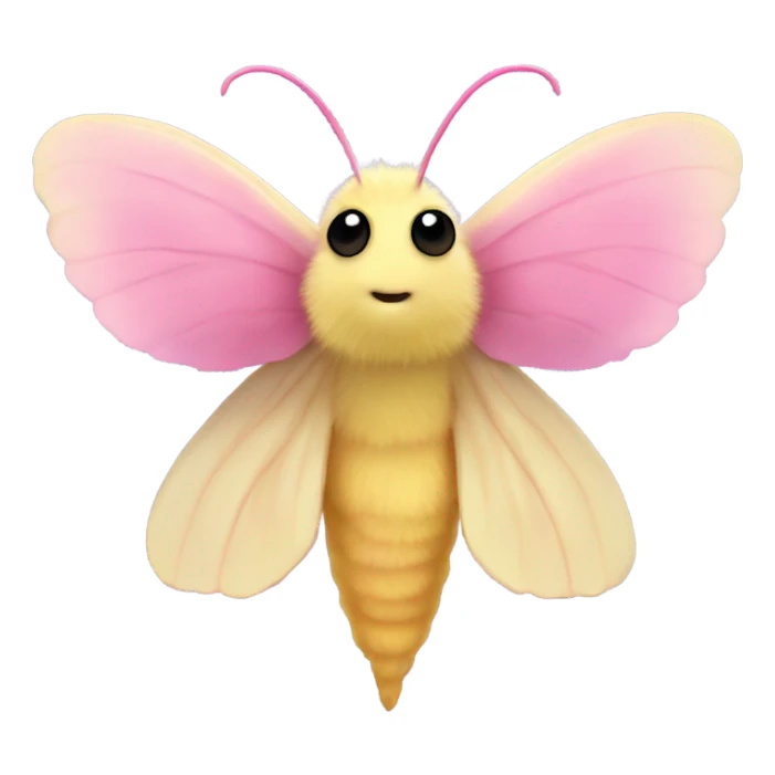 Fluffy cute Rosy maple moth sticker