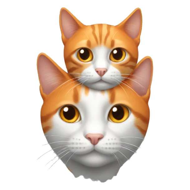 orange cat with grey cat sticker