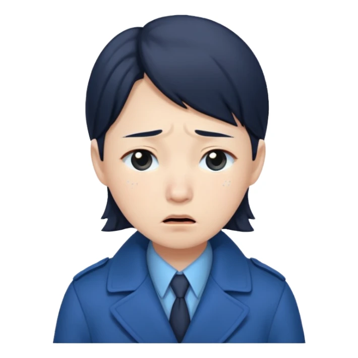 detective, asian, crying, blue  sticker