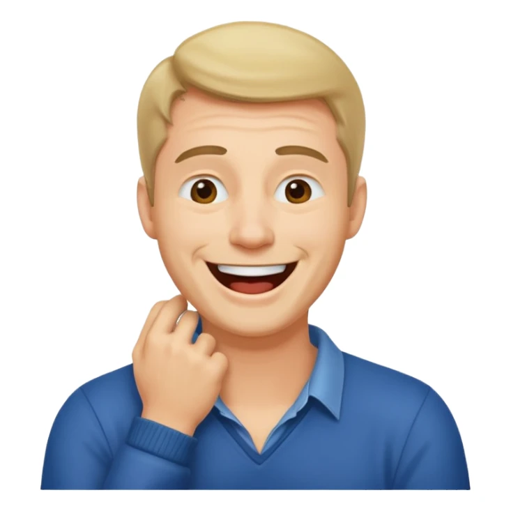 guy holding neck laughing sticker