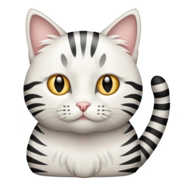 White tabby thin cat sticker