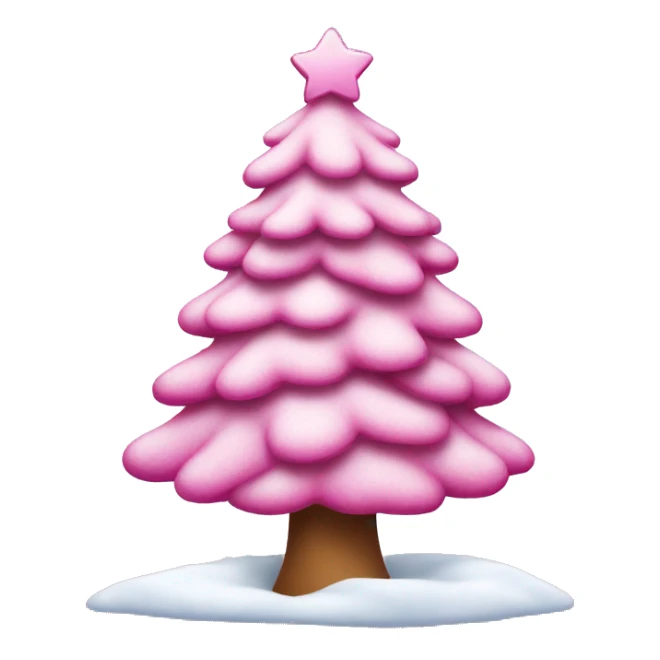 Pink Christmas tree with snow sticker