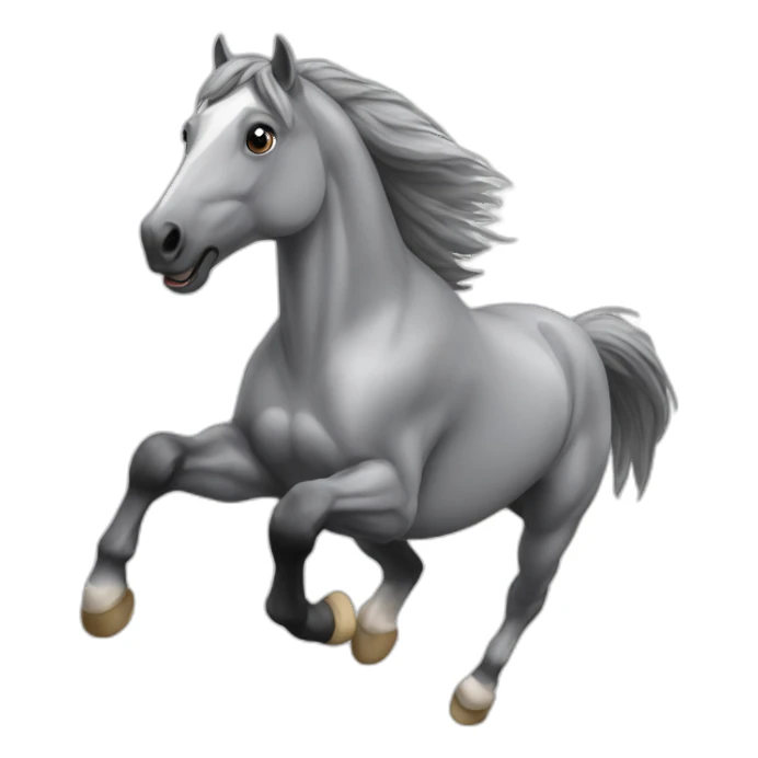 Jumping gray horse sticker