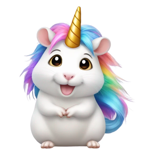 hamster riding a unicorn sticker