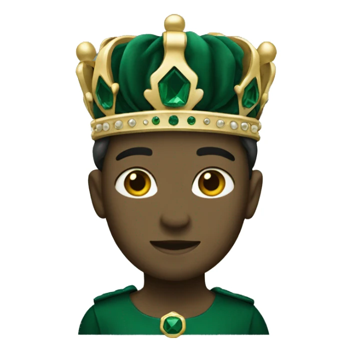 The crown is dark emerald in color sticker