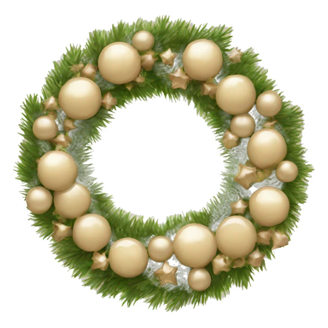 New Year's beige wreath sticker