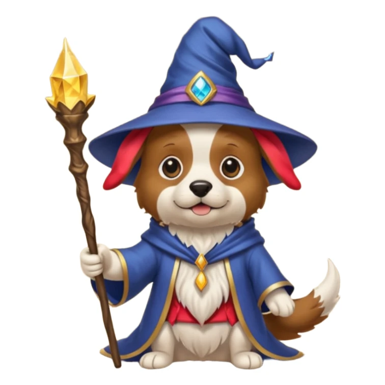 Dog wizard sticker
