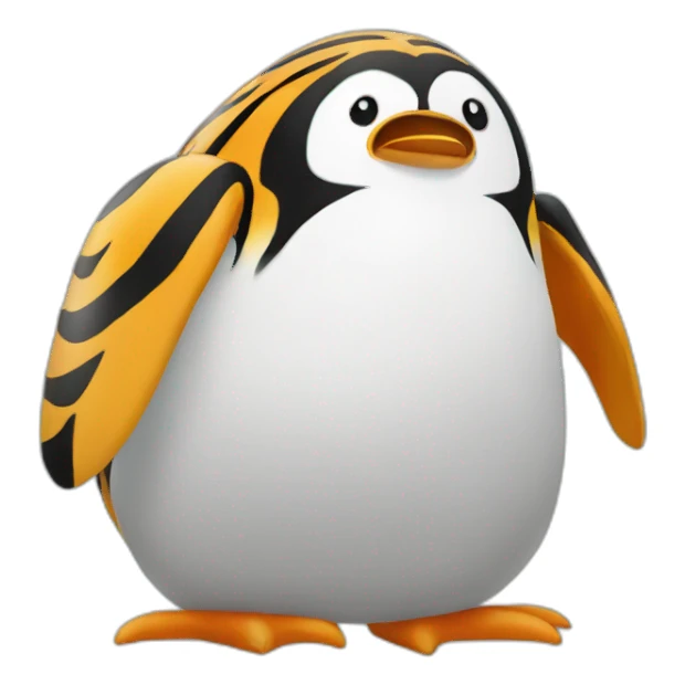 Pingouin sur un tigre sticker